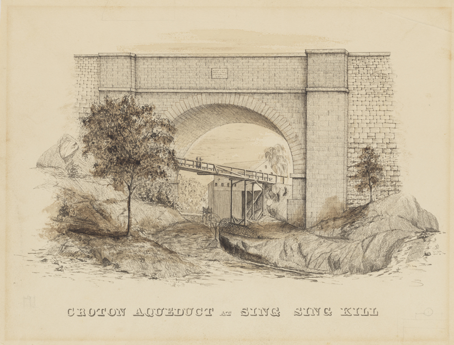 F. B. (Fayette Bartholomew) Tower. Croton Aqueduct at Sing Sing Kill. ca. 1842. Museum of the City Of New York. 2002.35.10