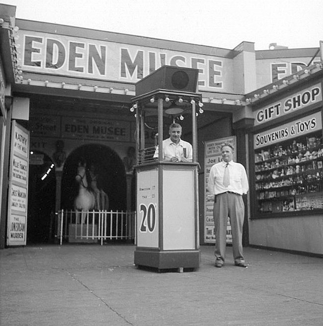 An image of the entrance of the Eden Musee