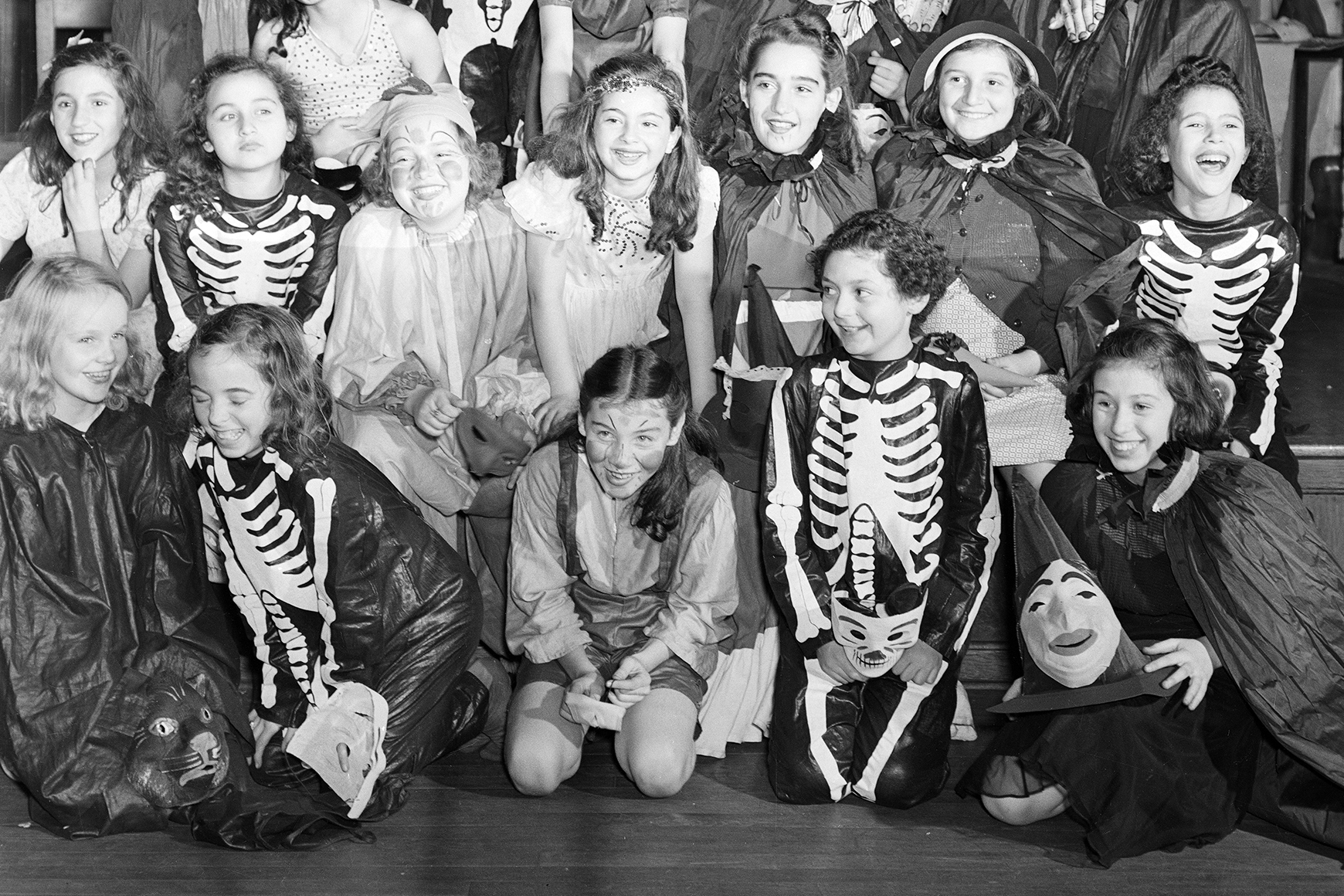 Children in Halloween costumes