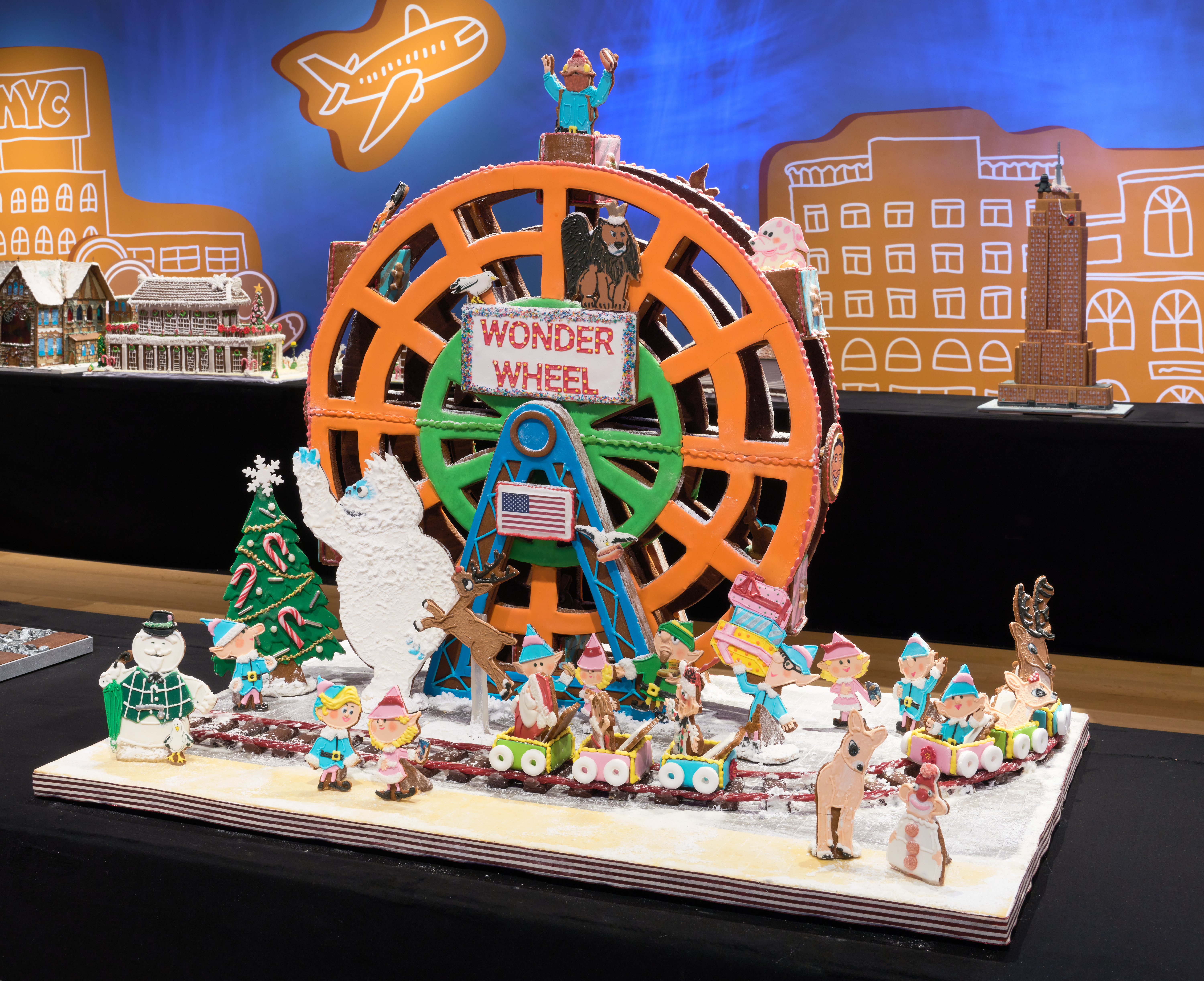 A Gingerbread depiction of the Wonder Wheel at Coney Island