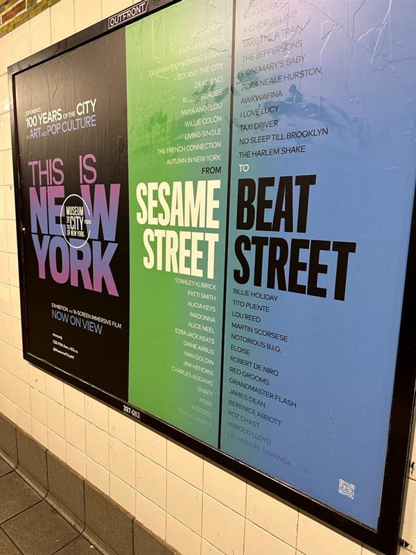 Subway platform ad for the exhibition "This Is New York."