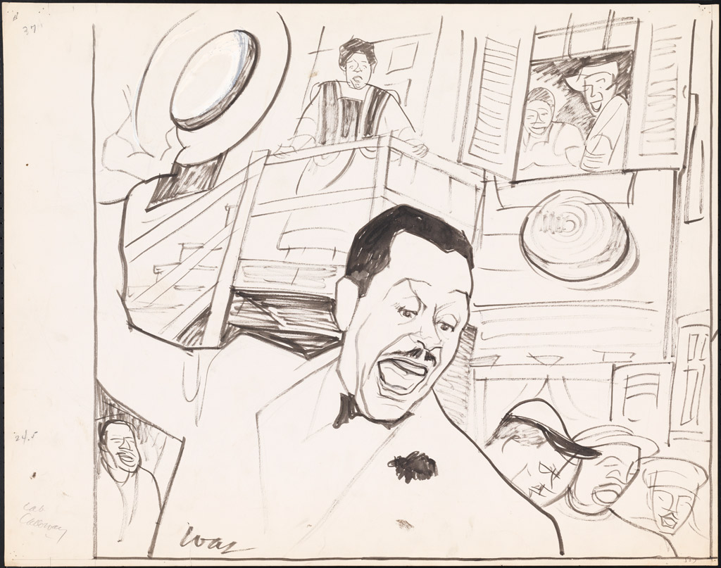 Sketch of Cab Calloway as Sportin’ Life in Porgy and Bess
