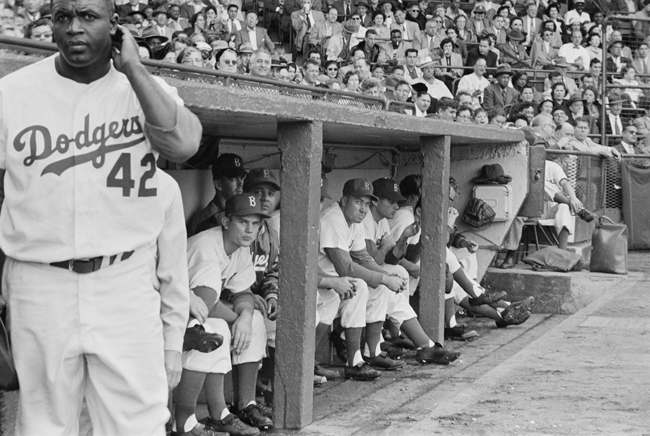 Los Angeles Dodgers/ Brooklyn Dodgers #42 Jackie Robinson 1955