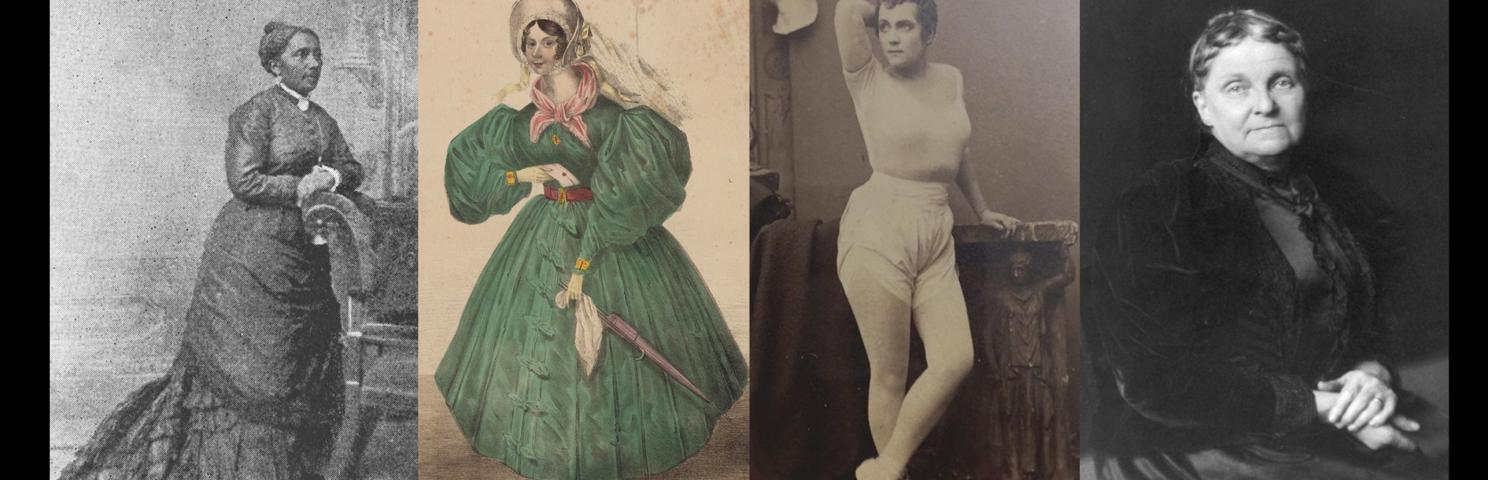 Four women who were rebels of the Victorian era. The women are not identified, but defied gender expectations of the time