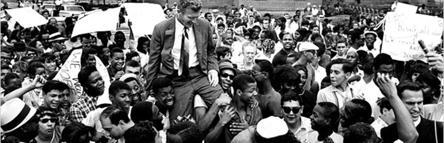 Mayor John Lindsay is cheered by crowds at Flatlands 