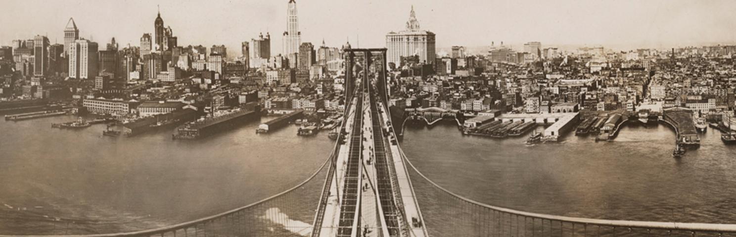 Panoramic view from the Brooklyn Bridge tower circa 1916