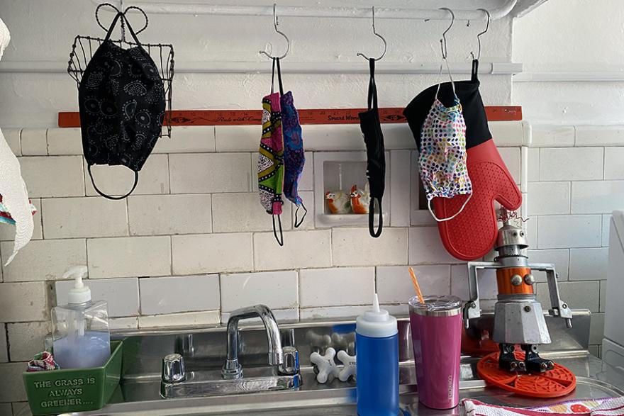  Masks Drying Over My Kitchen Sink