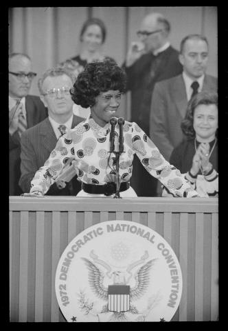 Shirley Chisholm speaking at the DNC