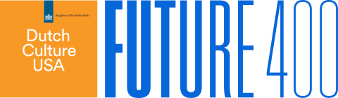 orange and blue logo with the words Dutch Culture USA Future 400