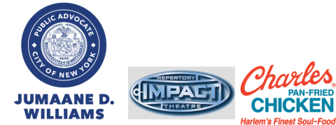 Logos of Jumaane D. Williams, Impact Repertory Theatre , Charles Pan Fried Chicken