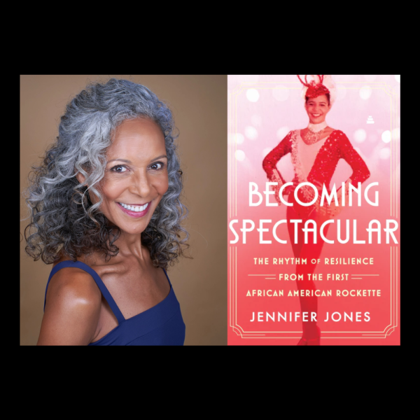 Image headshot of Jennifer Jones next to Book Becoming Spectacular 