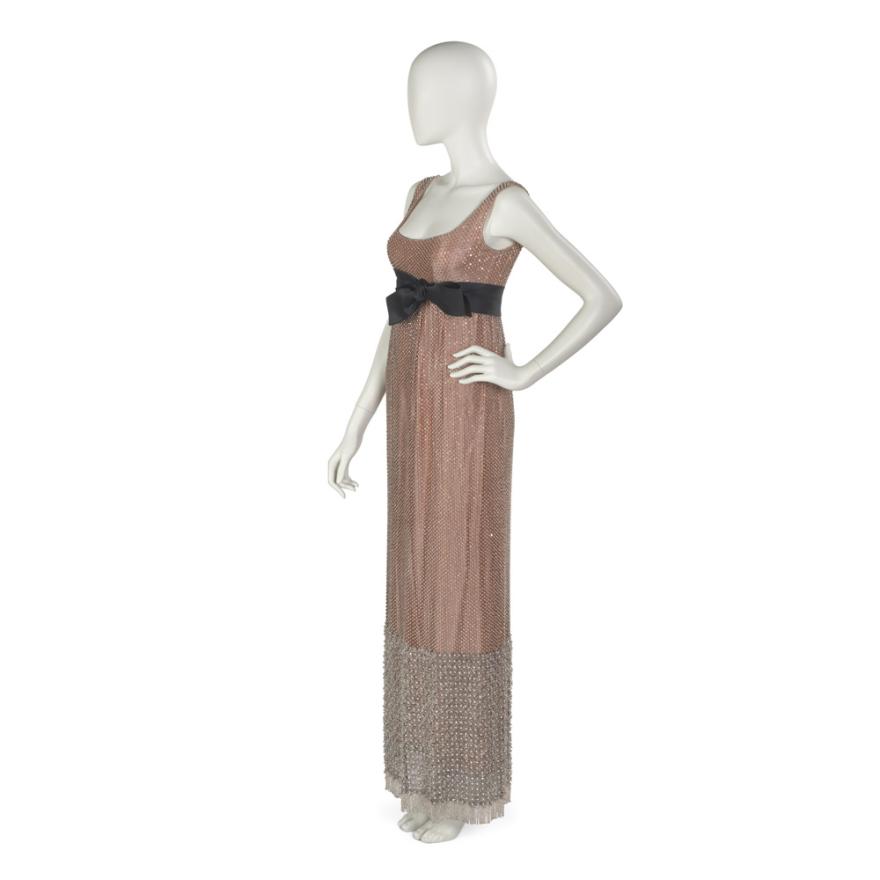 Vestido de noite "tecido de diamantes", 1963.