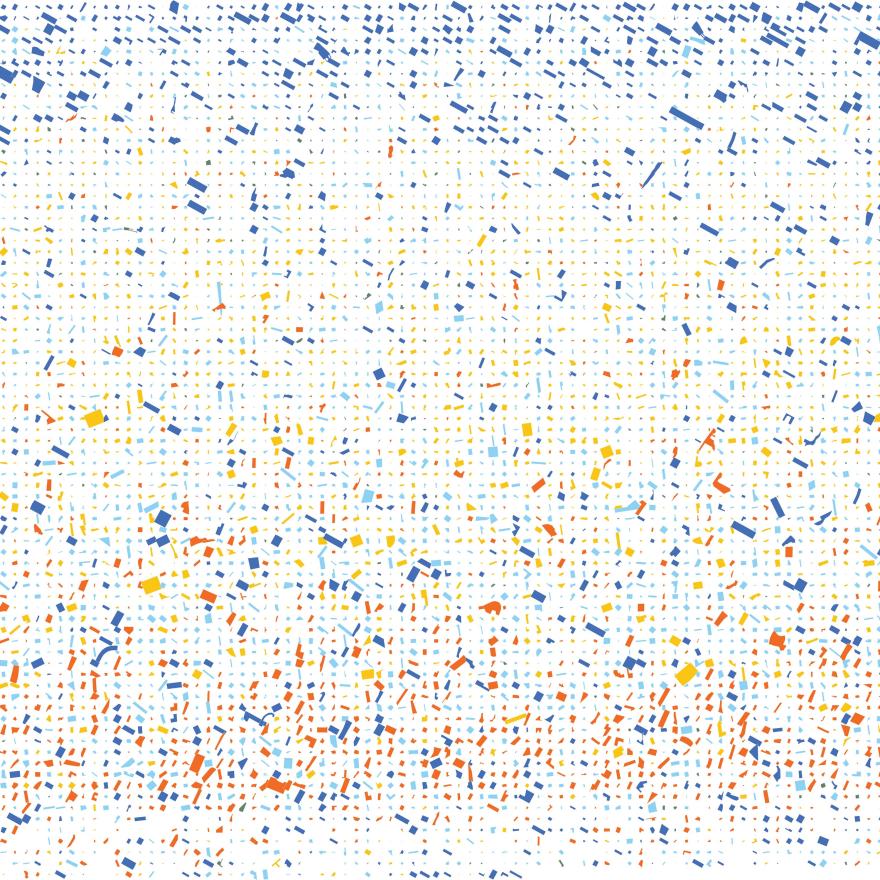 Visualization of census tracts in NYC reorganized from highest to lowest household income.