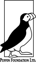 Penguin looking to the right with the words Puffin Foundation LTD below
