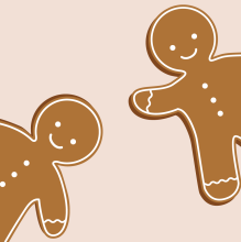 Graphic of two gingerbread people