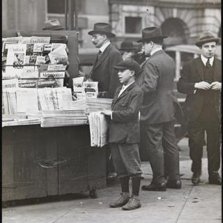 A newspaper boy